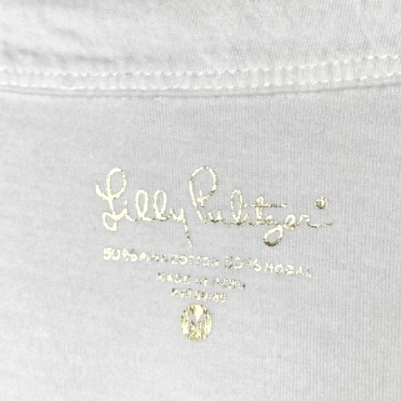 Lilly Pulitzer Shay Ruffled Neck Top Sz M - Picture 3 of 7